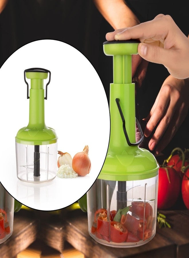 UNITRA Manual Hand-Press Vegetable Chopper Mixer Cutter to Cut Onion, Salad, Tomato, Potato Push Chopper Multicolor Pack of one - Image 3